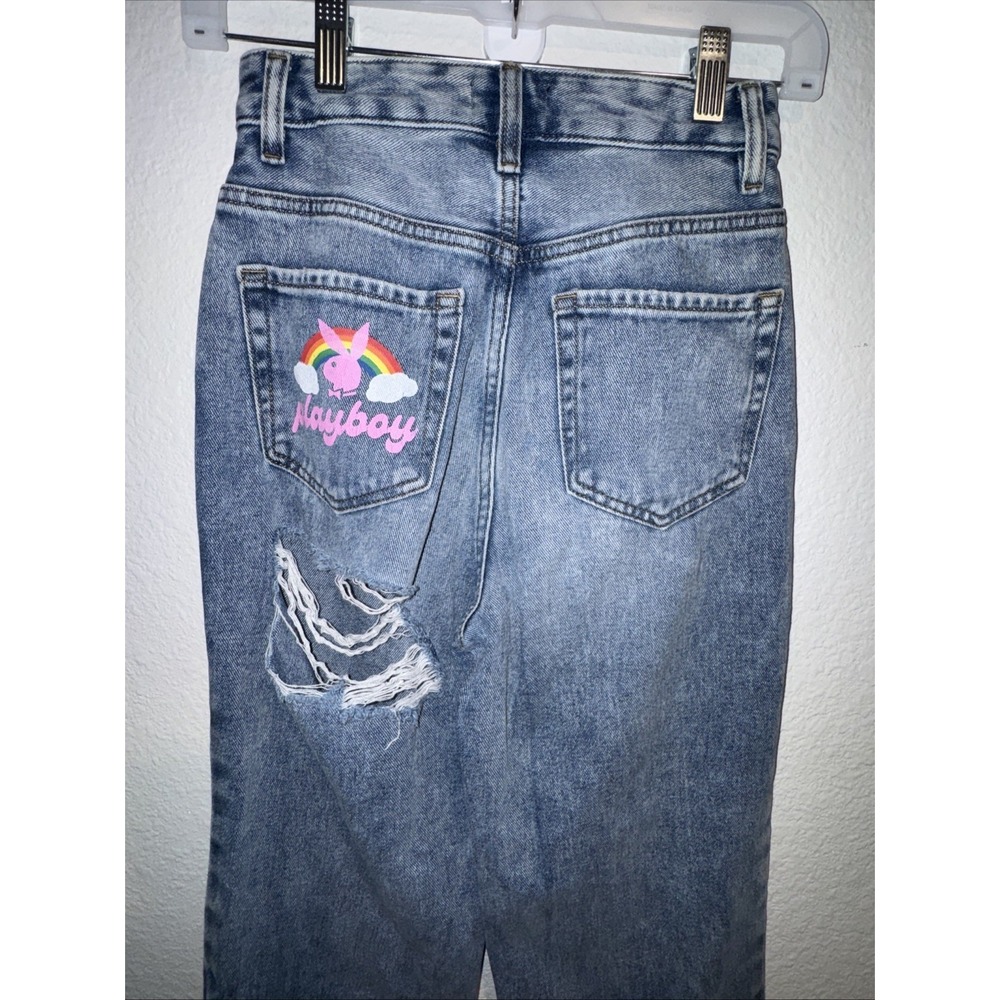 Playboy By PacSun High Rise Jeans Size 24 y2k Distressed Skater